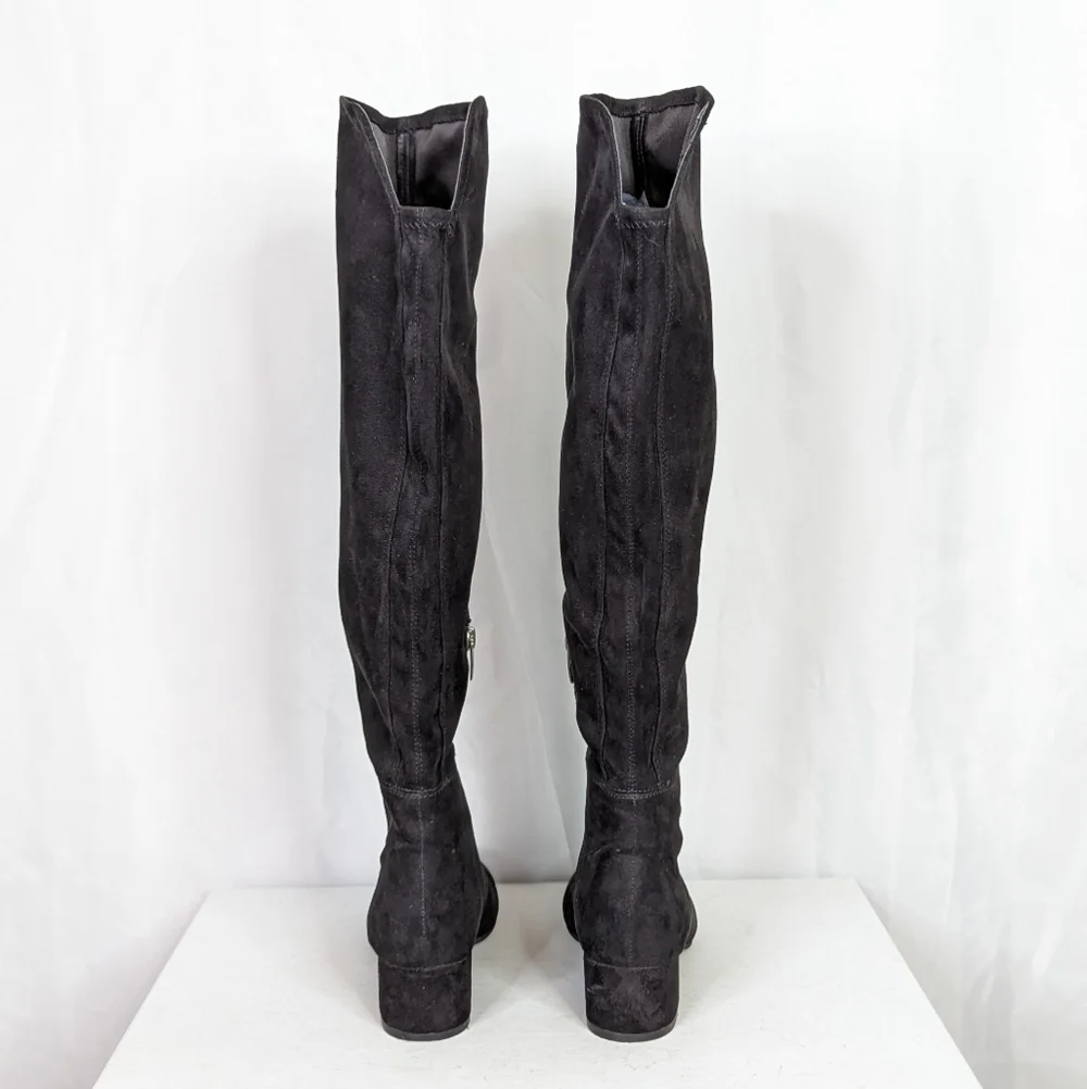 Marc Fisher Inspect Faux Leather Over the Knee Block Heel Boots Size 6.5
